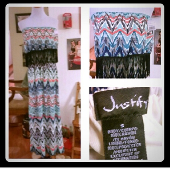 justify Dresses & Skirts - BRAND NEW FRINGED MAXI DRESS BY JUSTIFY!